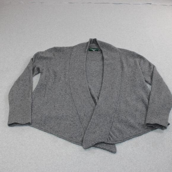 Hammacher Schlemmer Sweaters - Hammacher Schlemmer Cashmere Sweater Women XL Gray Cardigan Open Front Topper
